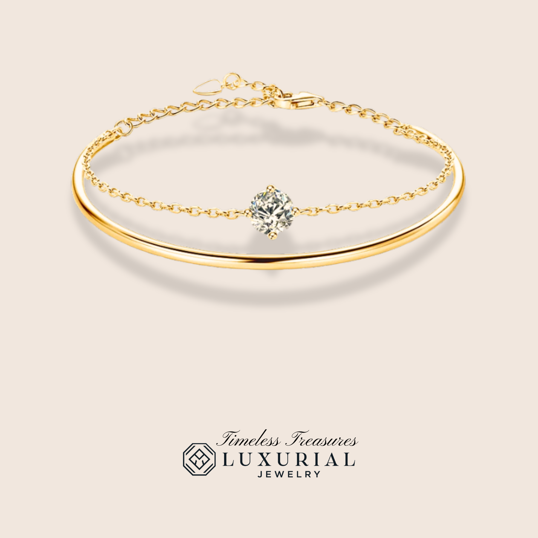 Sparkle & Shine Double Chain 1.0CT Round Moissanite Bracelet