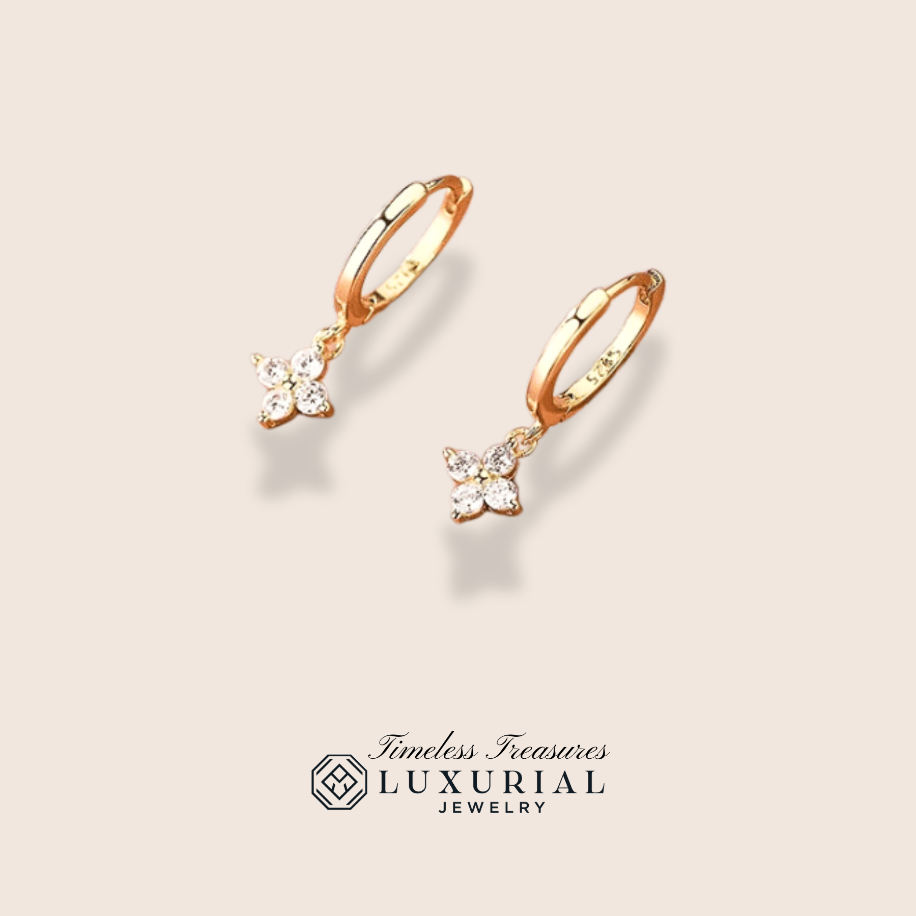 3mm Moissanite Stone Four-Leaf Clover Earrings