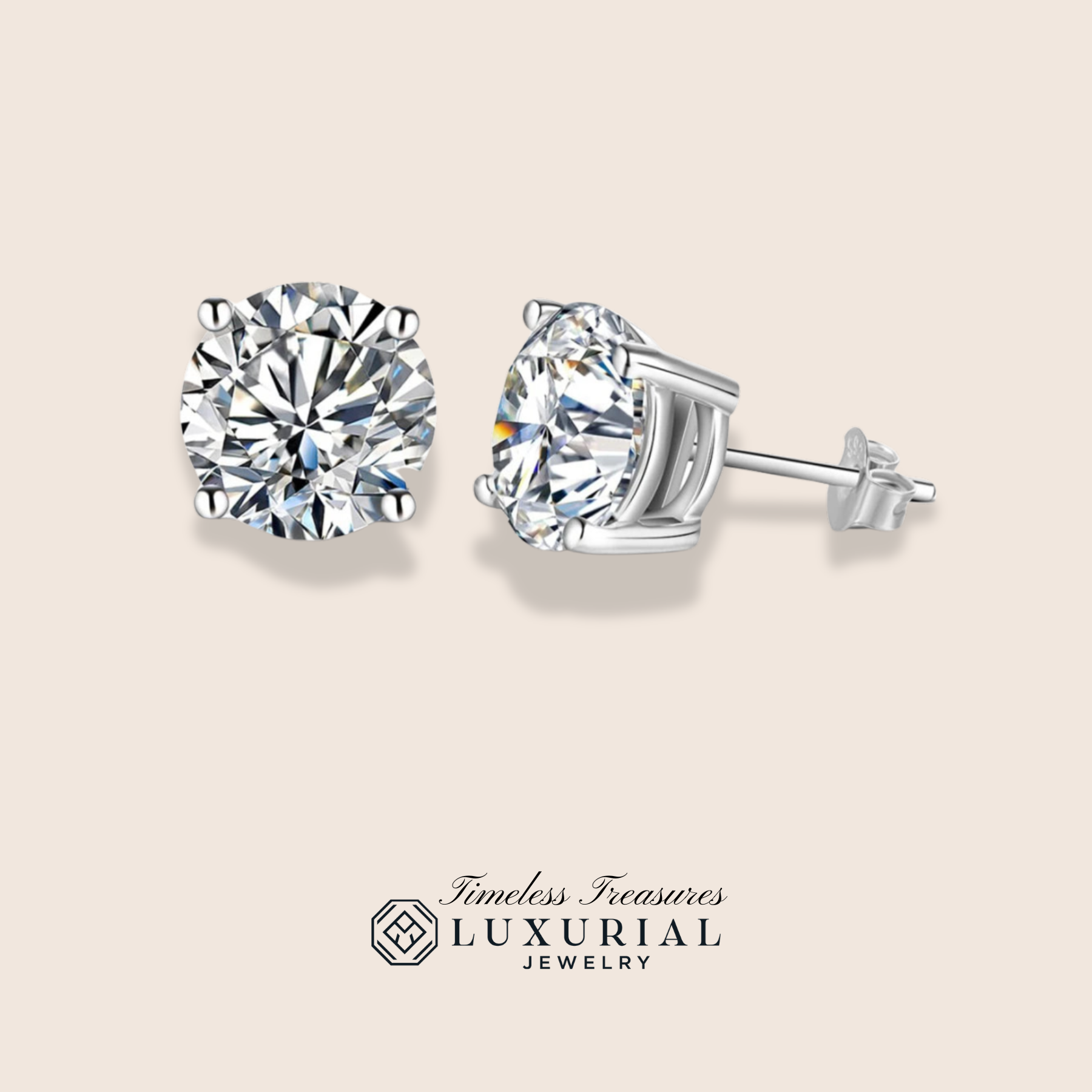 2 CT Moissanite Stud Earrings
