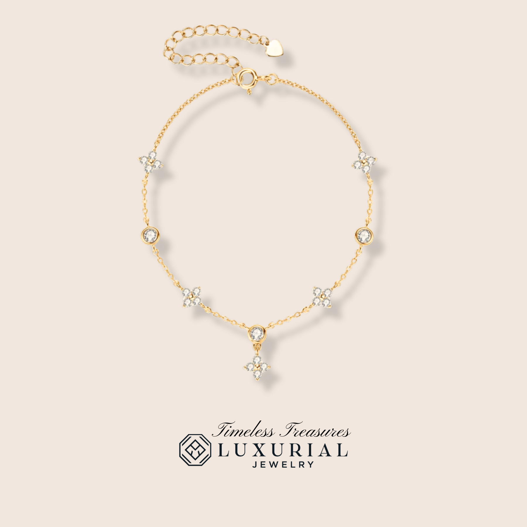 Four-Leaf Clover 3mm Moissanite Bracelet