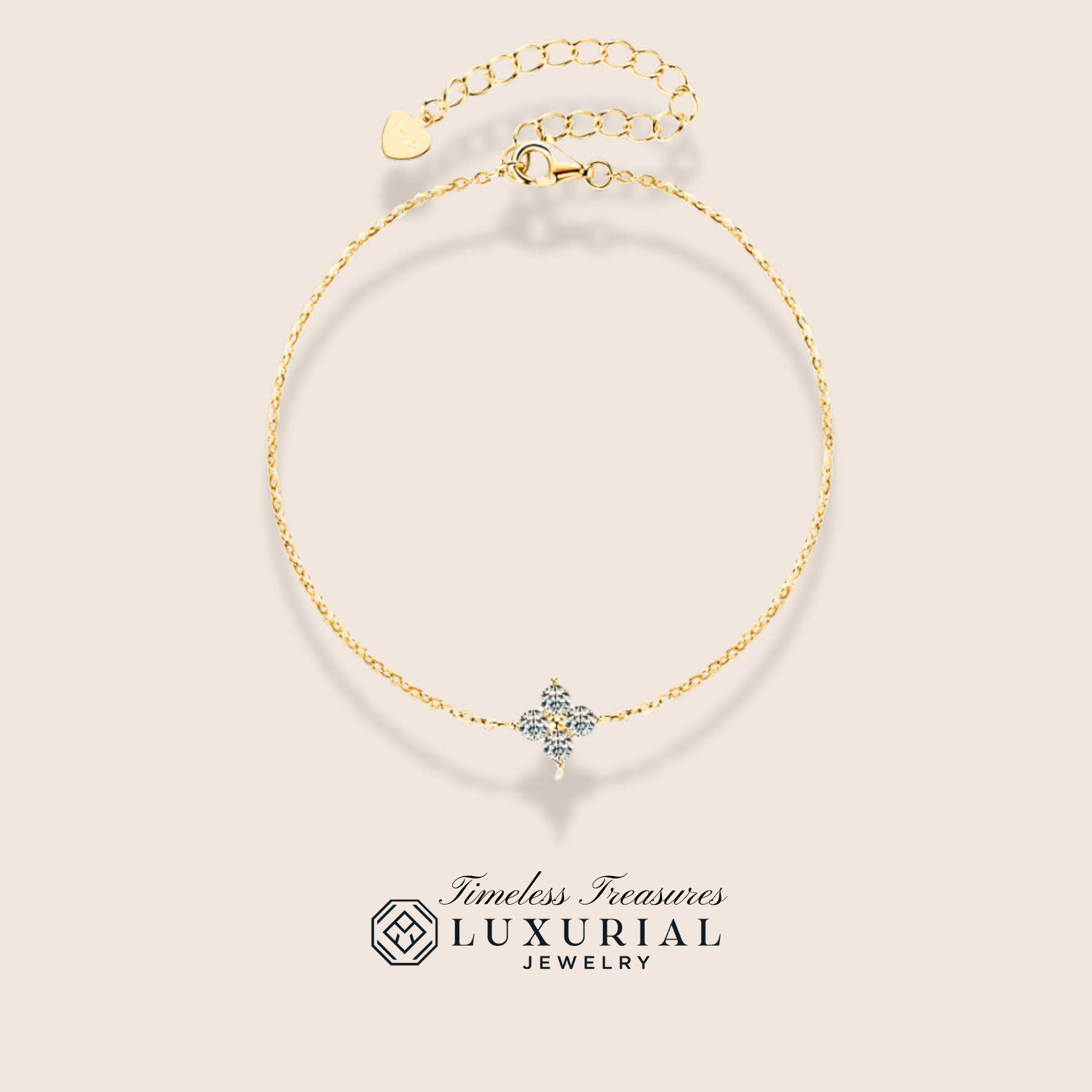 Four-Leaf Clover 3mm Moissanite Bracelet
