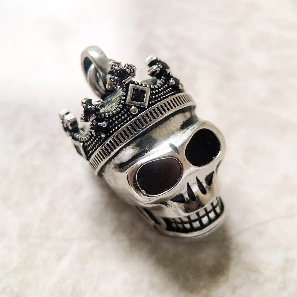 Skull Crown Silver Pendant