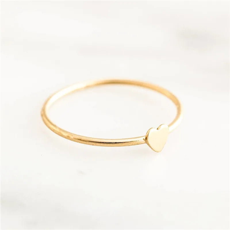 Heart Stacking Ring – 14K Gold Filled Minimalist Knuckle Ring | Boho Chic