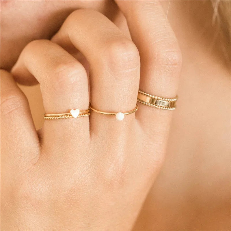 Heart Stacking Ring – 14K Gold Filled Minimalist Knuckle Ring | Boho Chic
