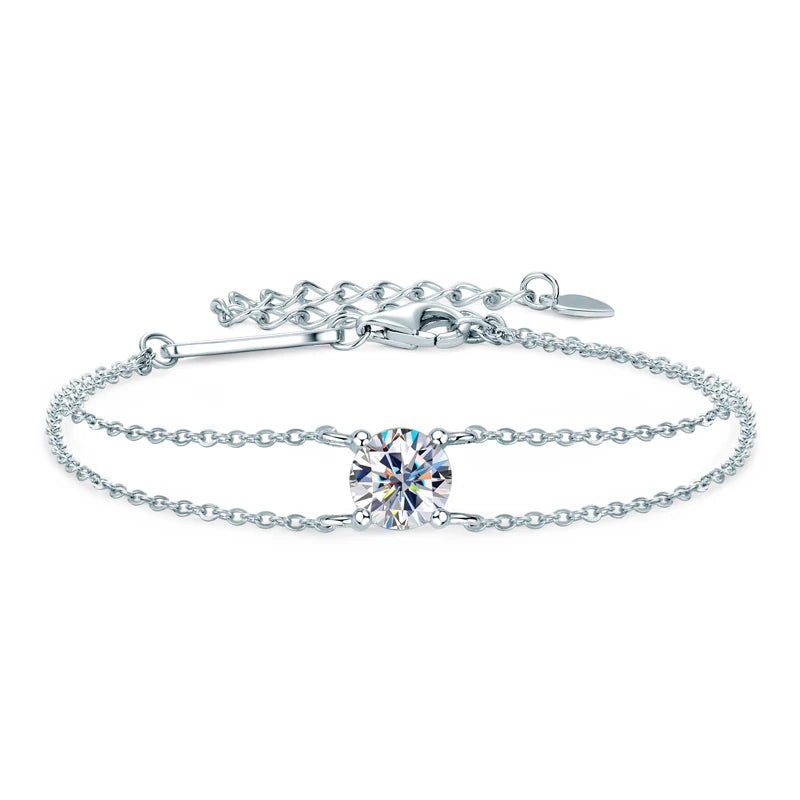 Starlight Double-Chain 1CT Moissanite Bracelet