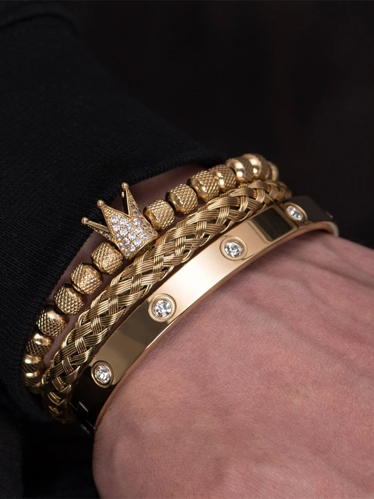 Luxury Crown Charm Bracelet for Men