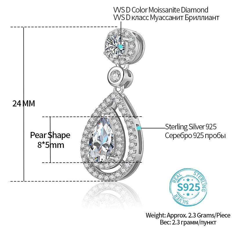 Pear Cut 925 Silver Pendant