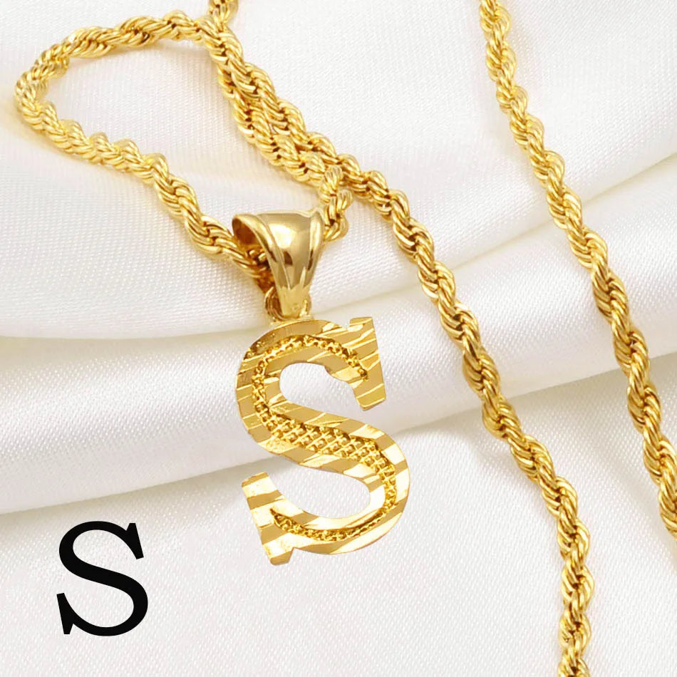 Gold Plated Initial Letter Necklace