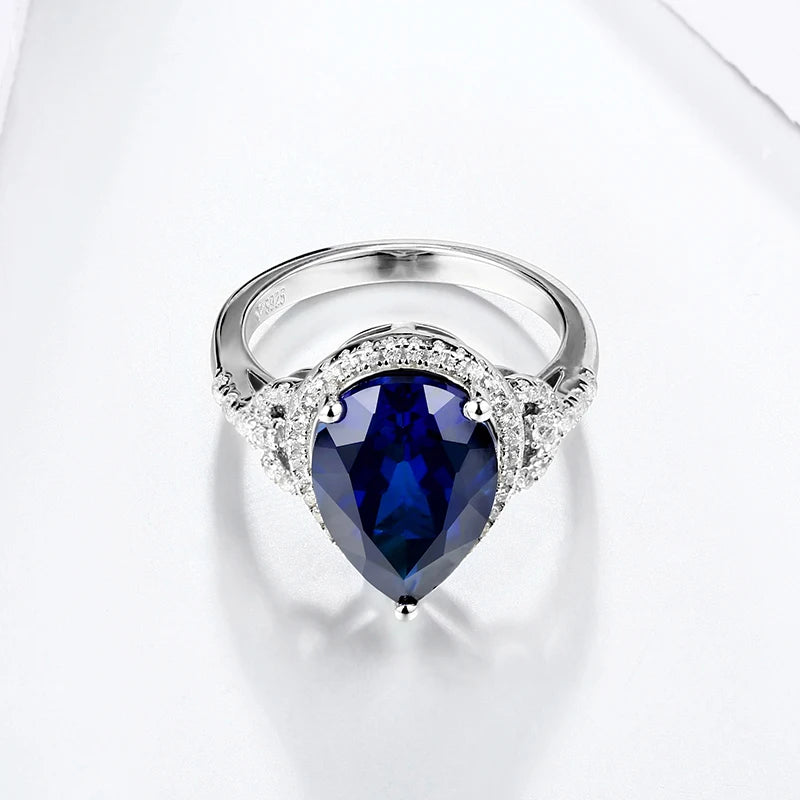 Blue Sapphire Silver Ring