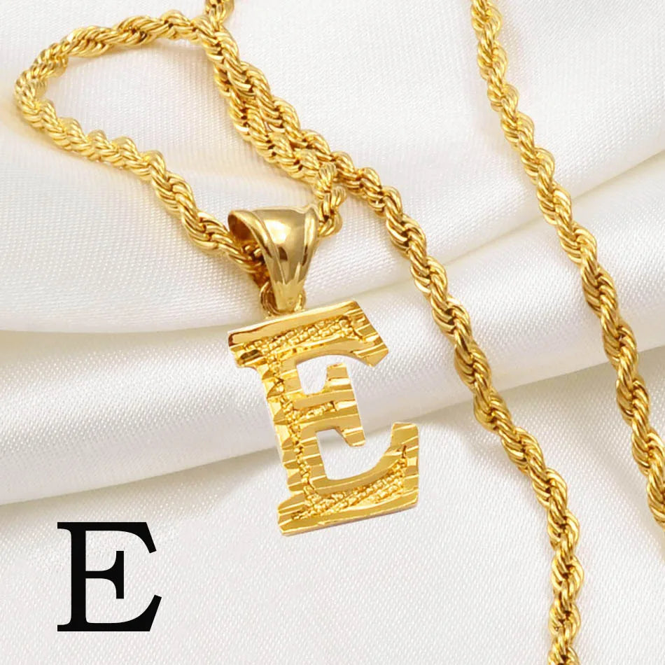 Gold Plated Initial Letter Necklace