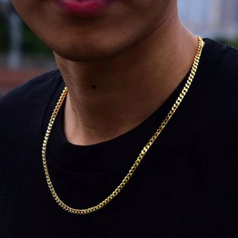 Gold Snake Chain Necklace for Men & Women