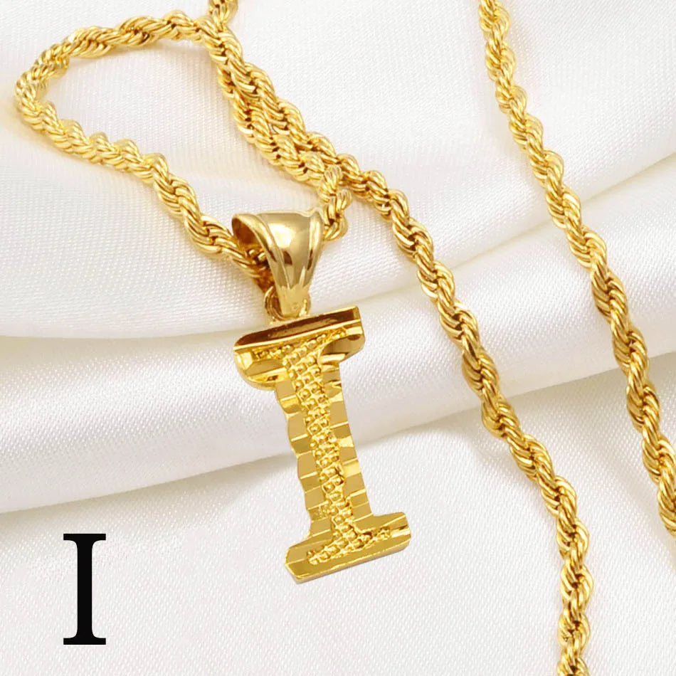 Gold Plated Initial Letter Necklace