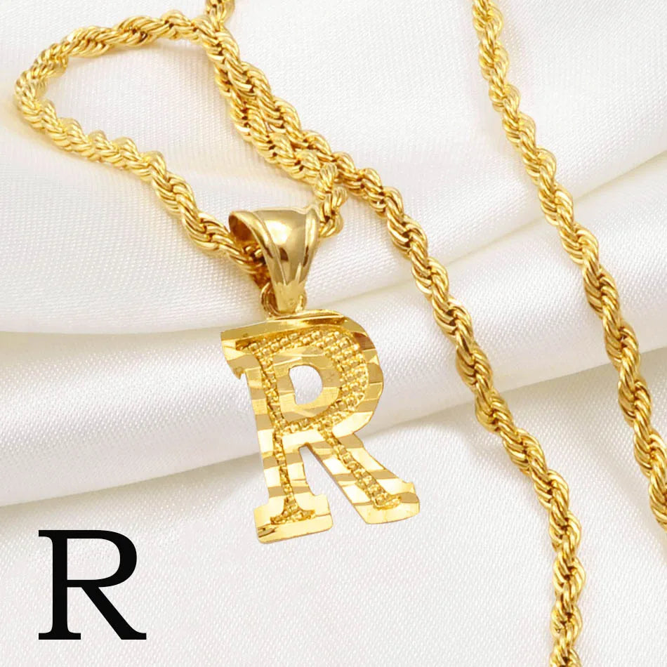 Gold Plated Initial Letter Necklace