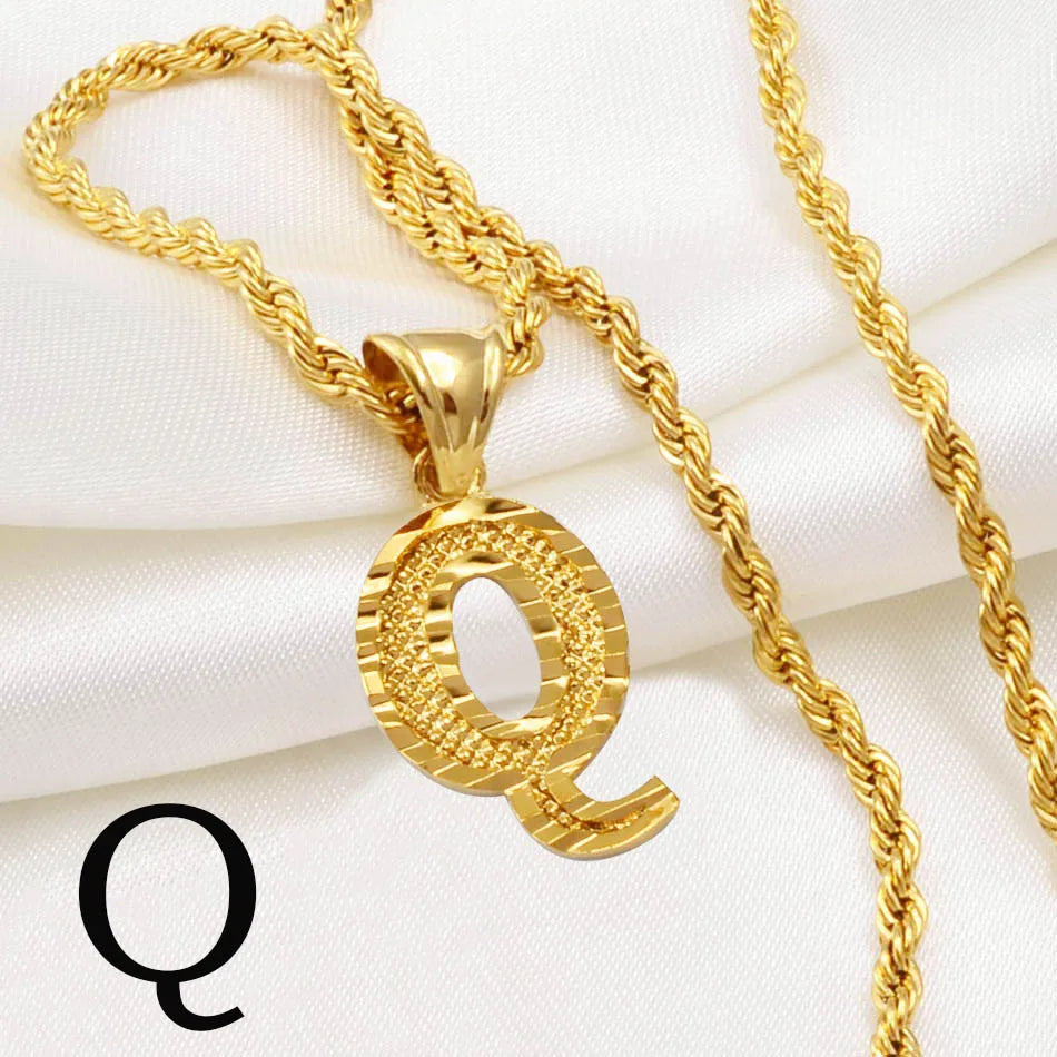 Gold Plated Initial Letter Necklace