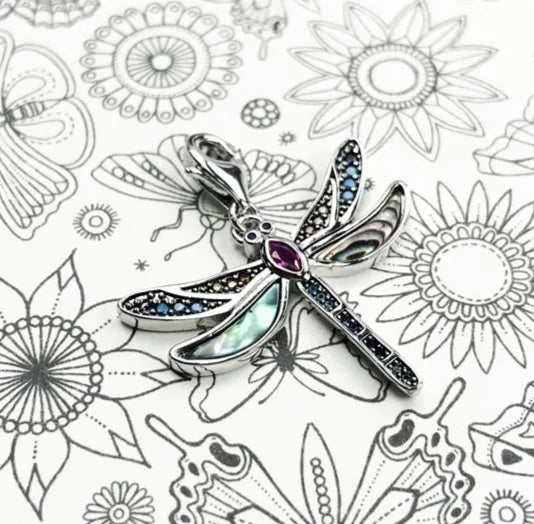 925 Sterling Silver Dragonfly Charm Bracelet | Bohemian Summer Jewelry Gift for Women