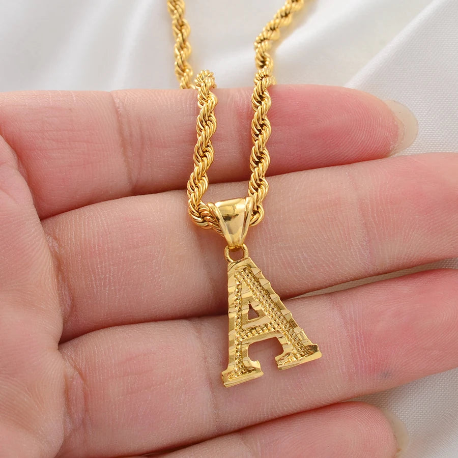 Gold Plated Initial Letter Necklace