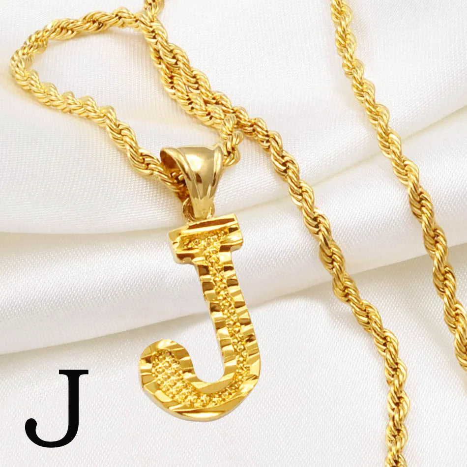 Gold Plated Initial Letter Necklace