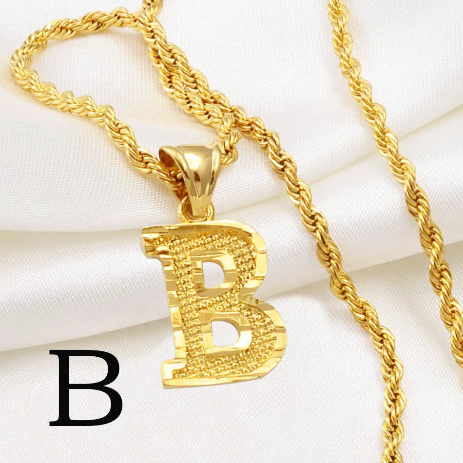 Gold Plated Initial Letter Necklace