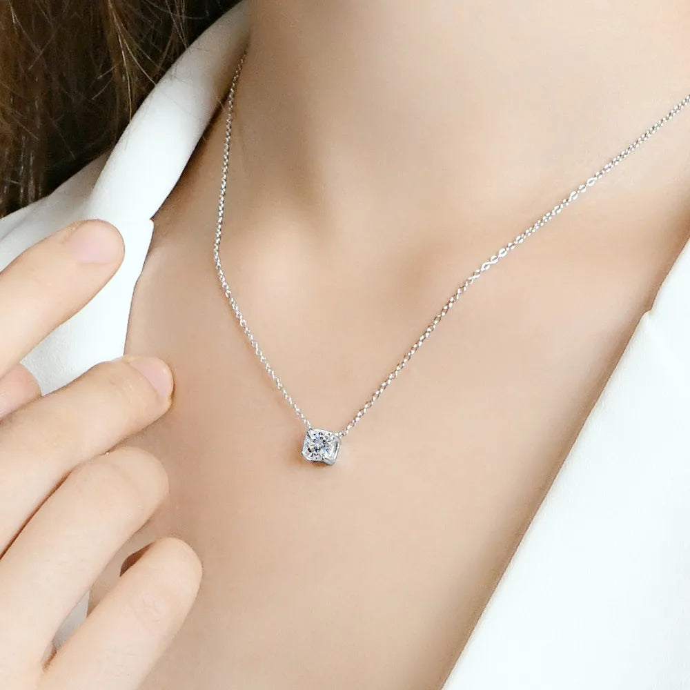 Cushion Cut Moissanite Pendant
