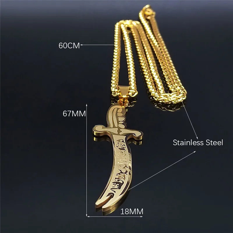 Islam Broadsword Pendant Necklace for Men