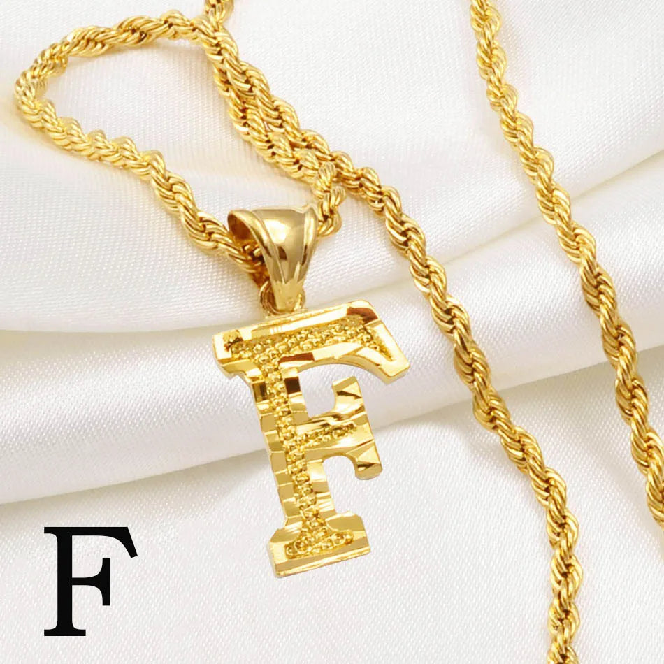 Gold Plated Initial Letter Necklace