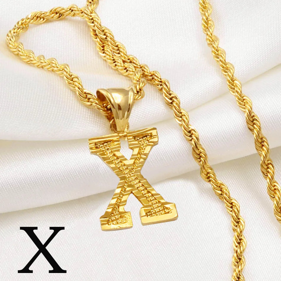 Gold Plated Initial Letter Necklace