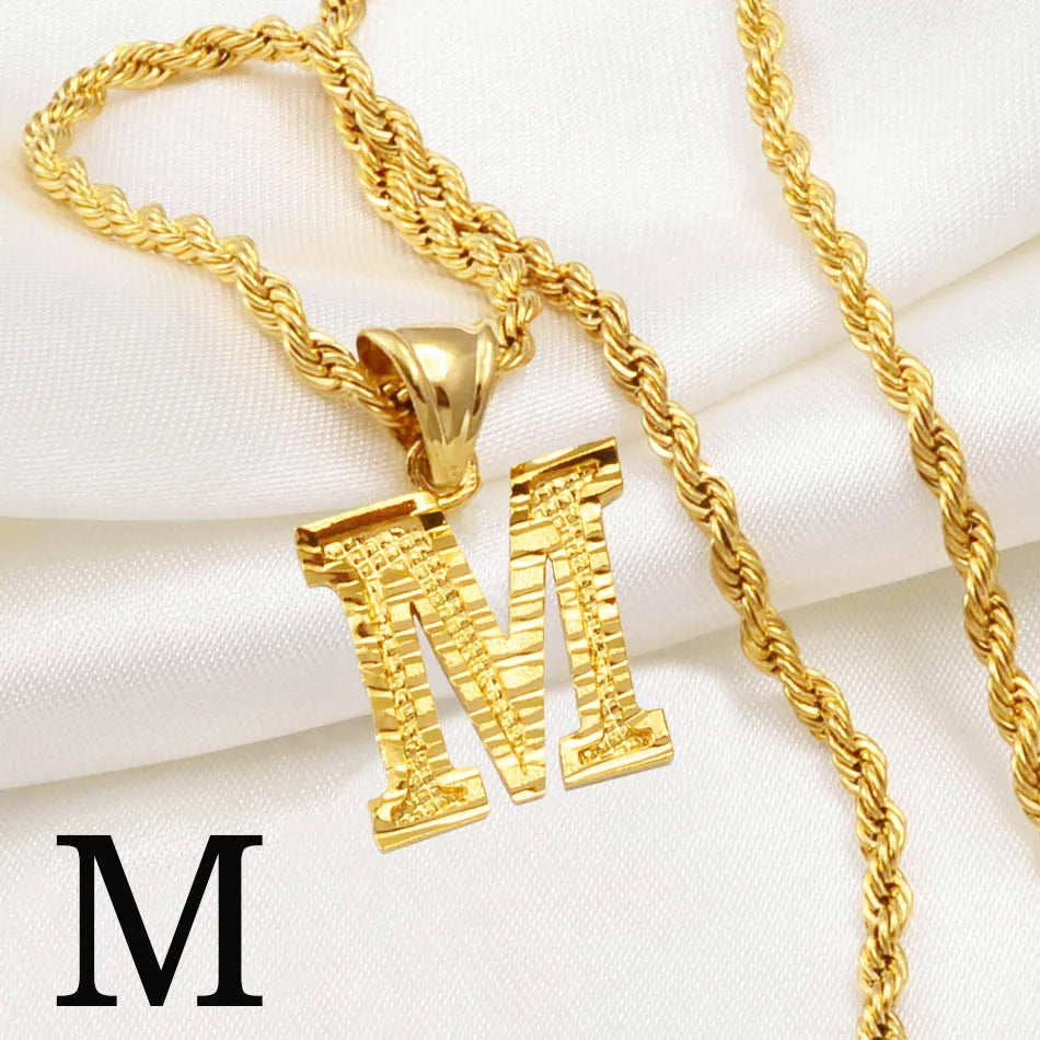 Gold Plated Initial Letter Necklace
