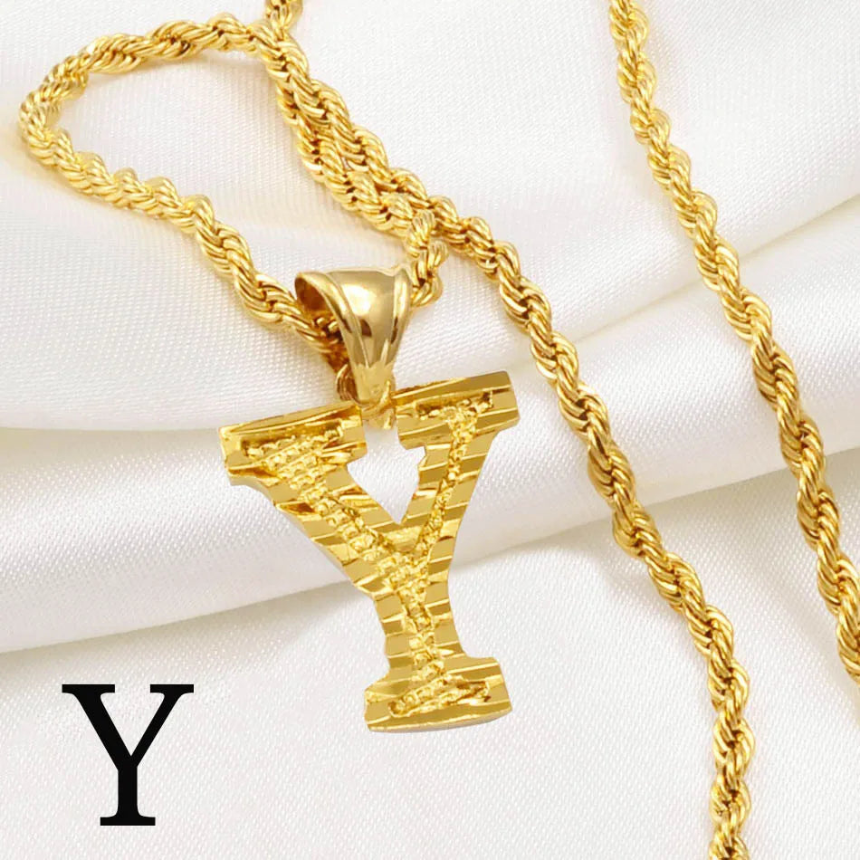 Gold Plated Initial Letter Necklace