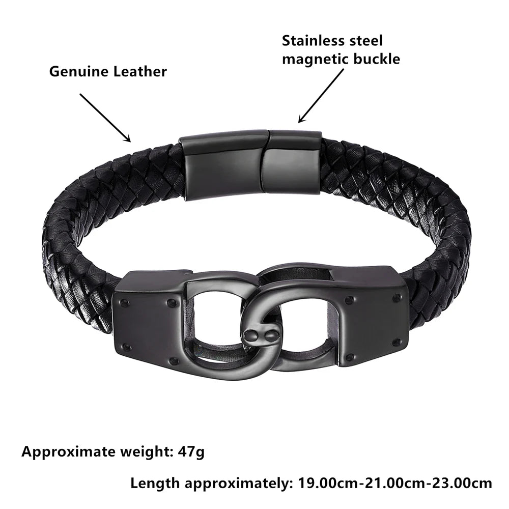 Men's Luxury & Leather Handcuff Bracelet