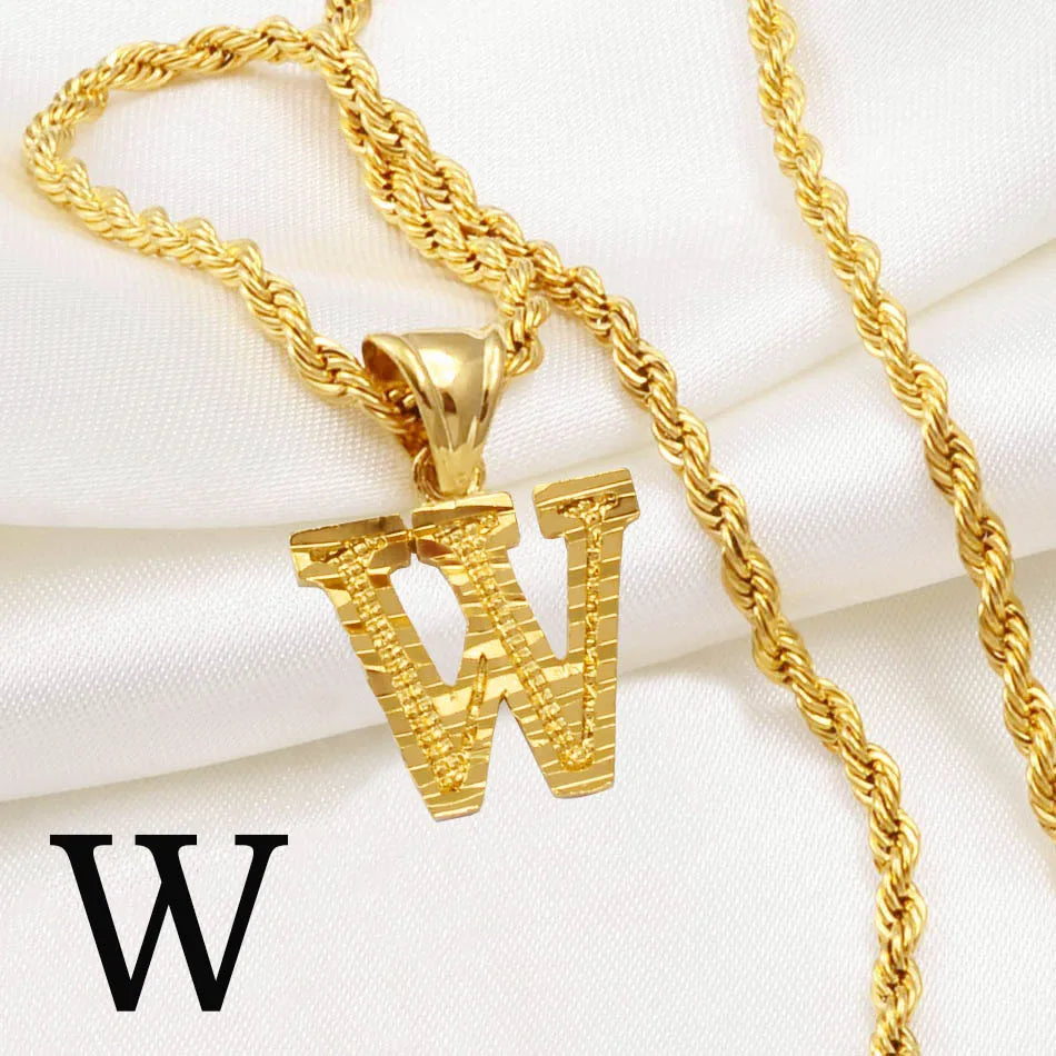 Gold Plated Initial Letter Necklace