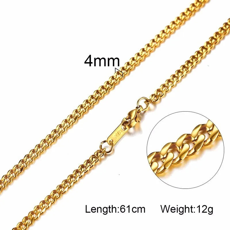 Gold Snake Chain Necklace for Men & Women