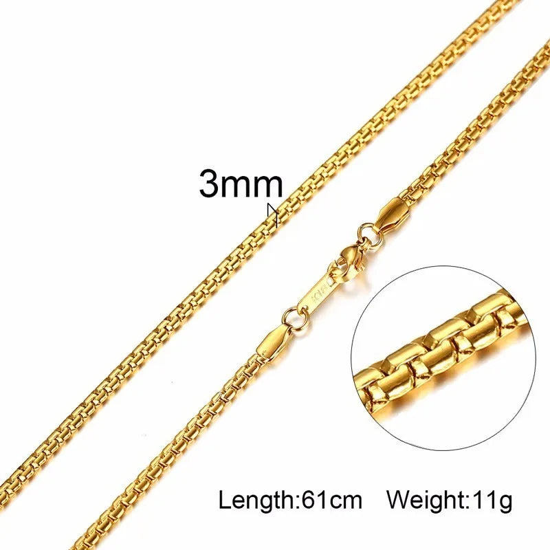 Gold Snake Chain Necklace for Men & Women