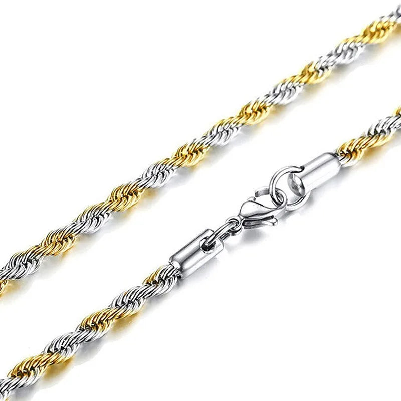 Gold Rope Chain Necklace for Men & Women