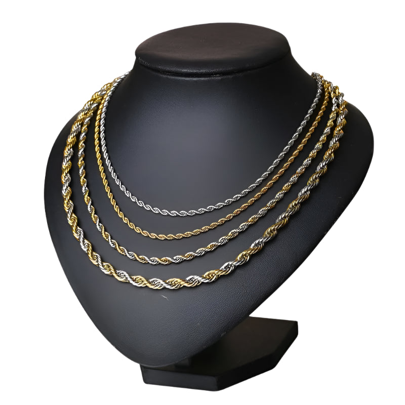 Gold Rope Chain Necklace for Men & Women