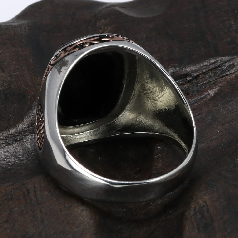 Men's Vintage Silver Onyx Ring
