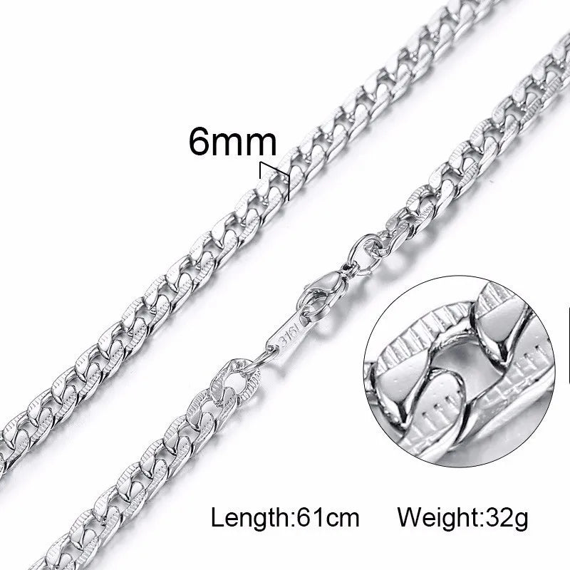 Men’s Silver Snake Chain Necklace, 24 Inch