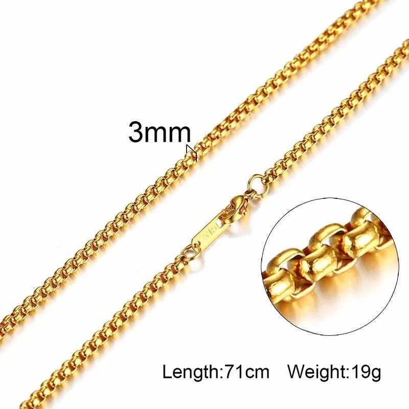 Gold Snake Chain Necklace for Men & Women