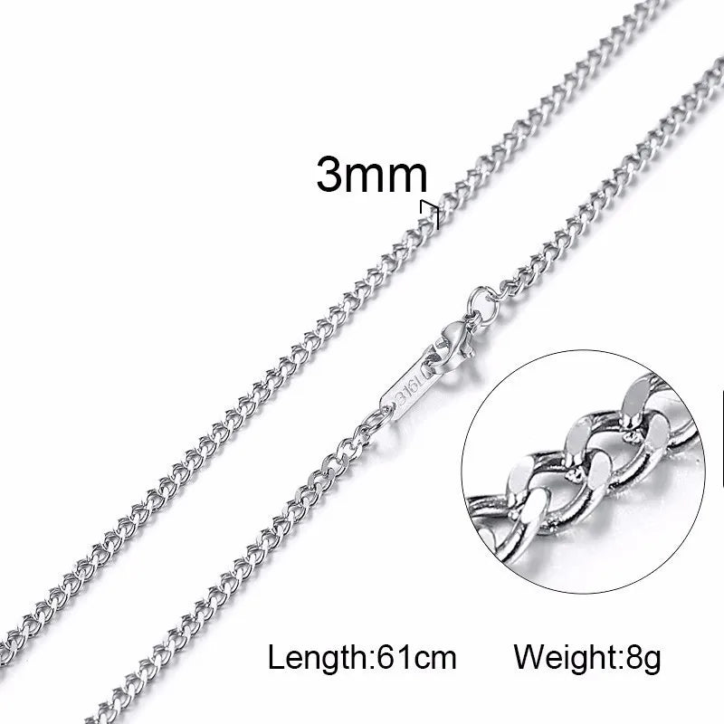 Men’s Silver Snake Chain Necklace, 24 Inch