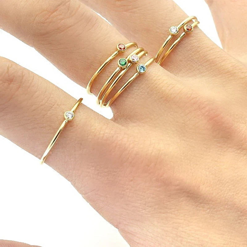 Gold-Filled Boho Handmade Rings – 6 Color Minimalist Stacking Jewelry | Anillos Mujer