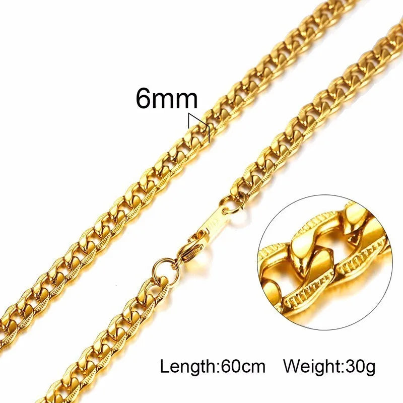 Gold Snake Chain Necklace for Men & Women