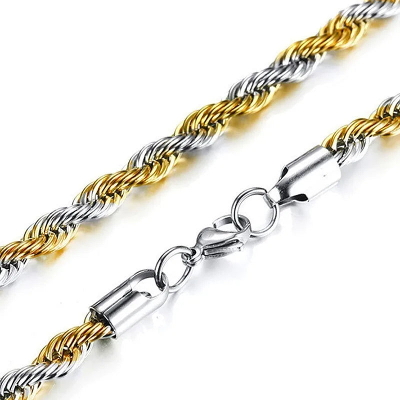 Gold Rope Chain Necklace for Men & Women