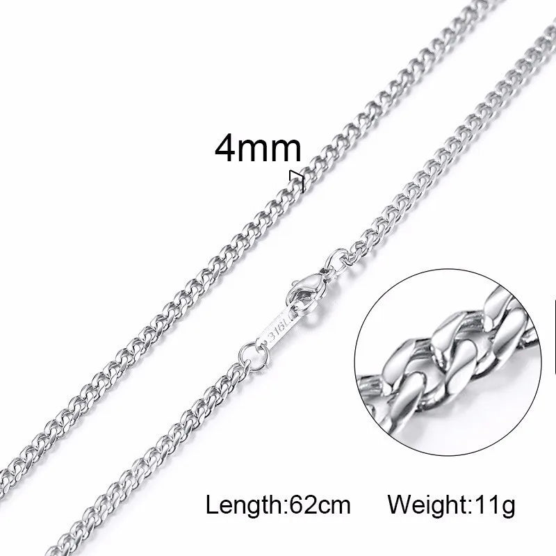 Men’s Silver Snake Chain Necklace, 24 Inch