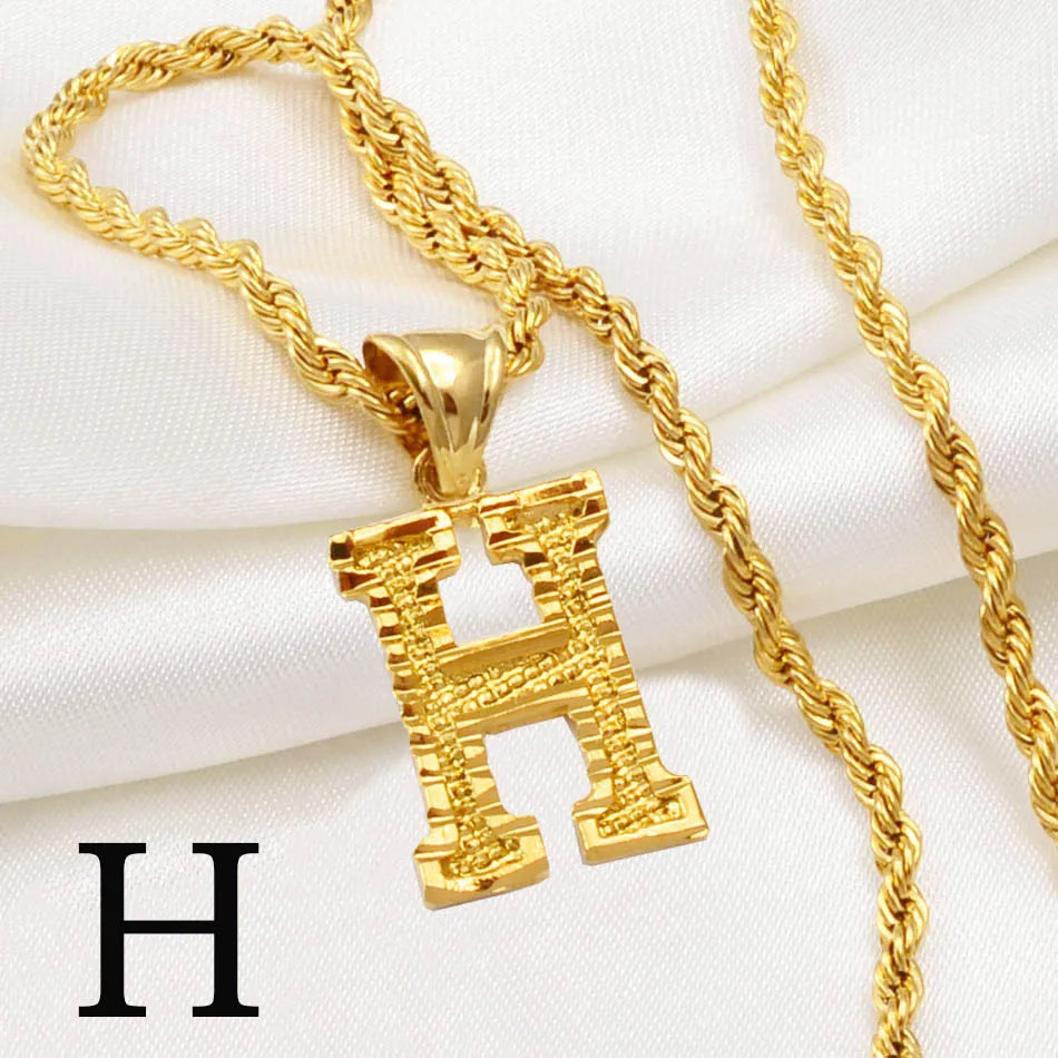 Gold Plated Initial Letter Necklace
