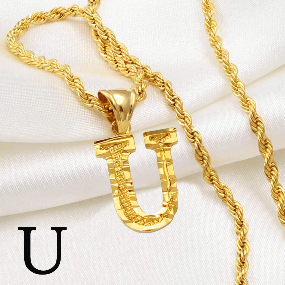 Gold Plated Initial Letter Necklace