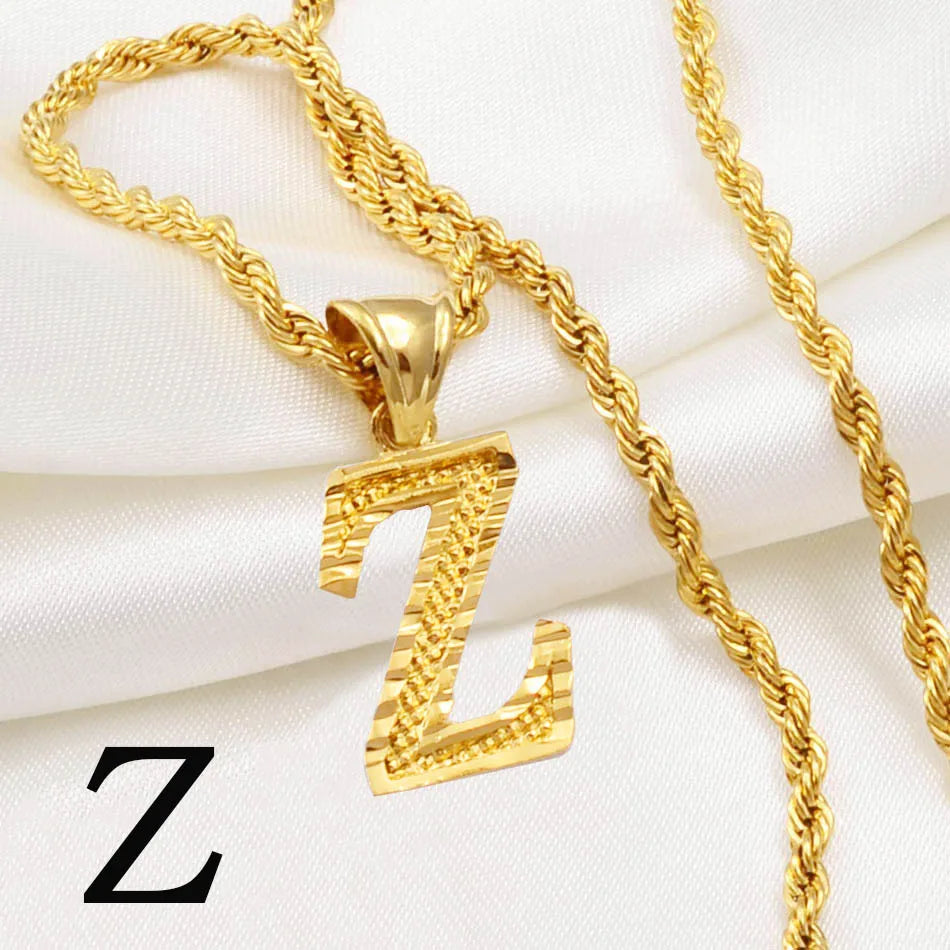 Gold Plated Initial Letter Necklace