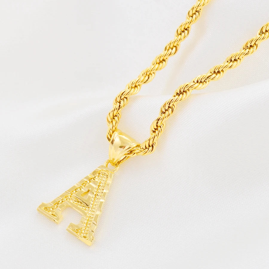 Gold Plated Initial Letter Necklace