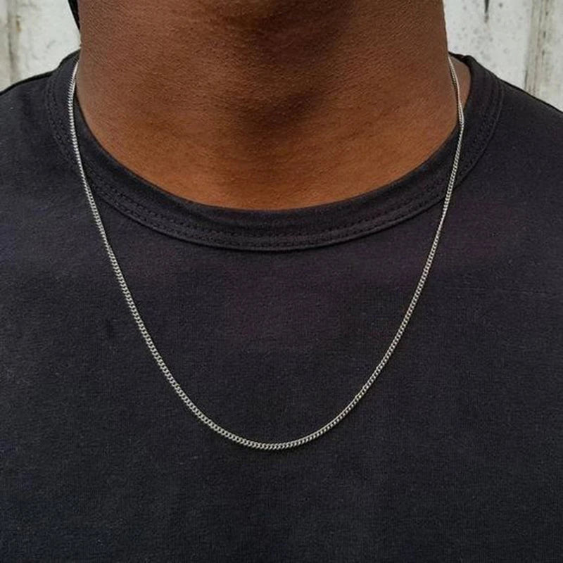 Men’s Silver Snake Chain Necklace, 24 Inch