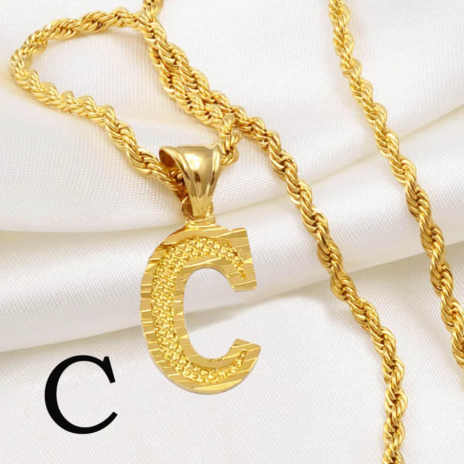 Gold Plated Initial Letter Necklace