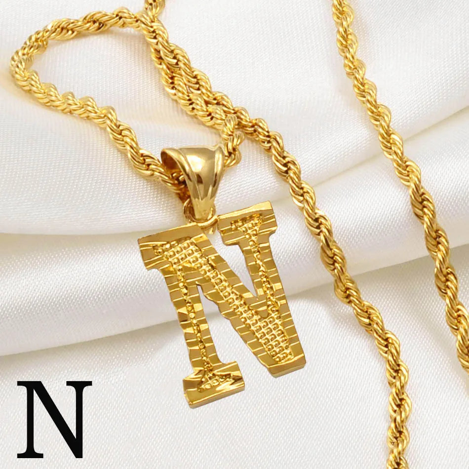 Gold Plated Initial Letter Necklace