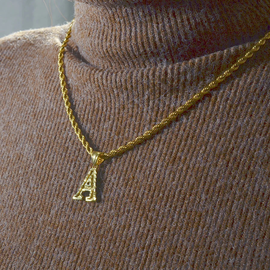 Gold Plated Initial Letter Necklace